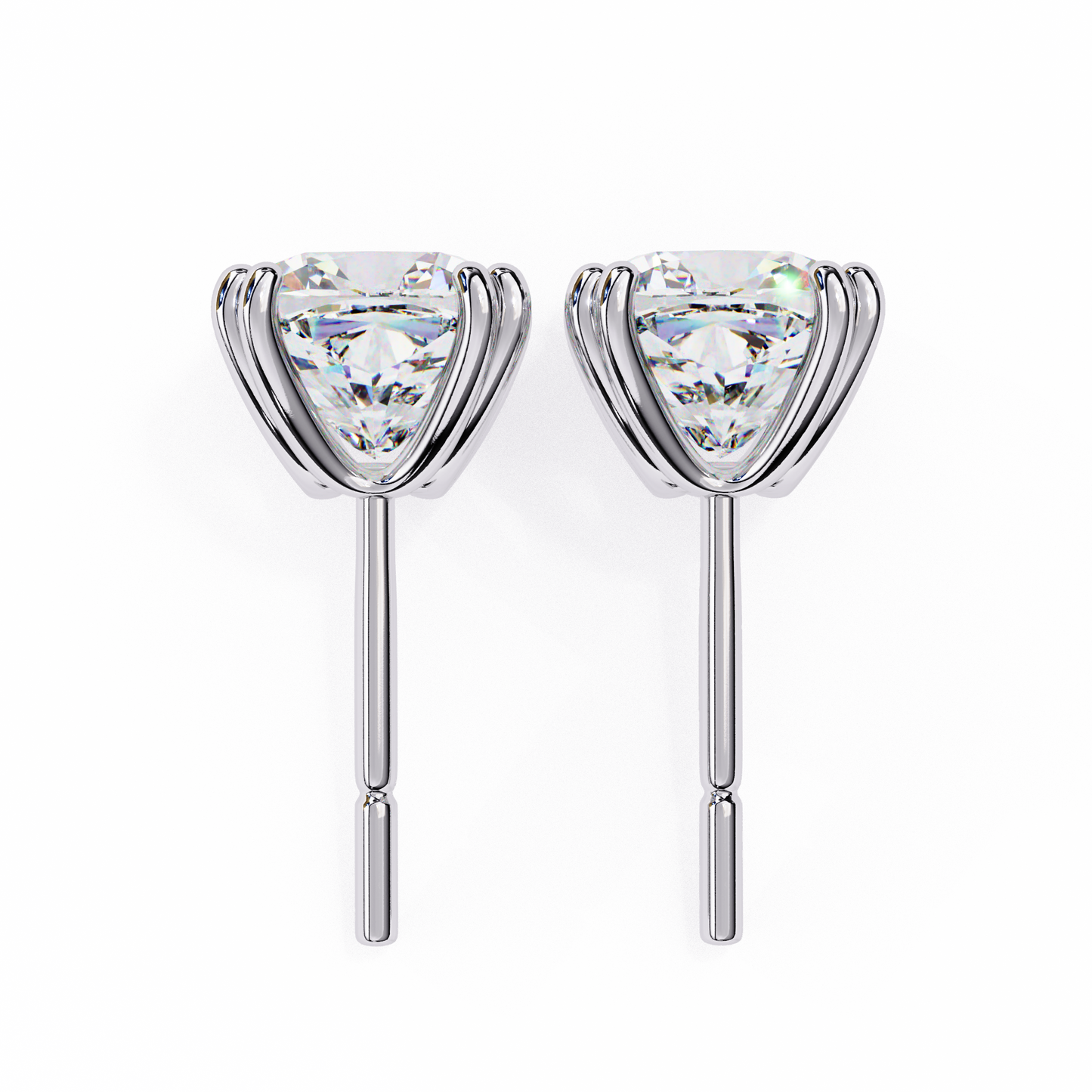 Timeless 2.24ct Cushion‑Cut Lab Diamond Stud Earrings – Romantic Pillow-Cut Elegance