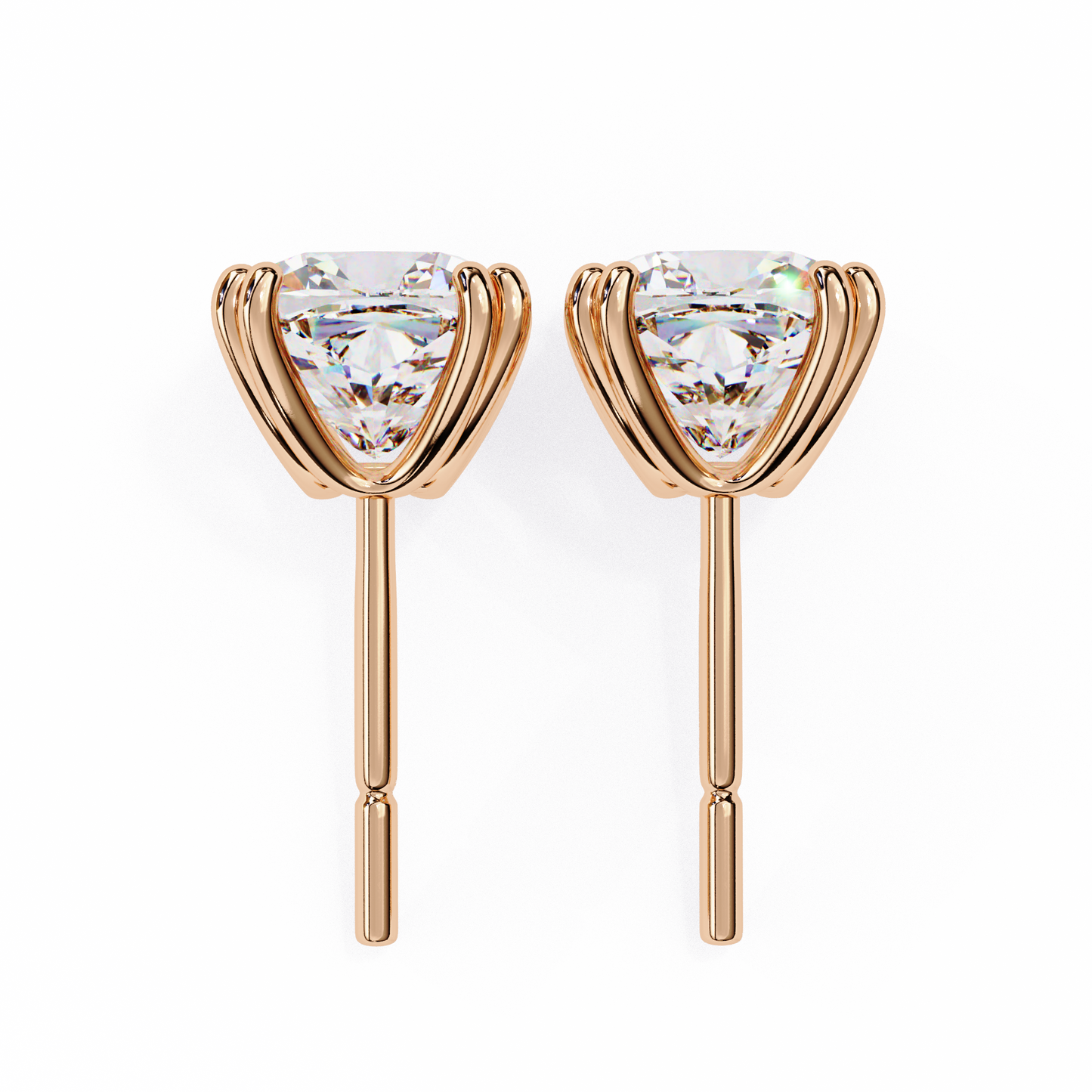 Timeless 2.24ct Cushion‑Cut Lab Diamond Stud Earrings – Romantic Pillow-Cut Elegance