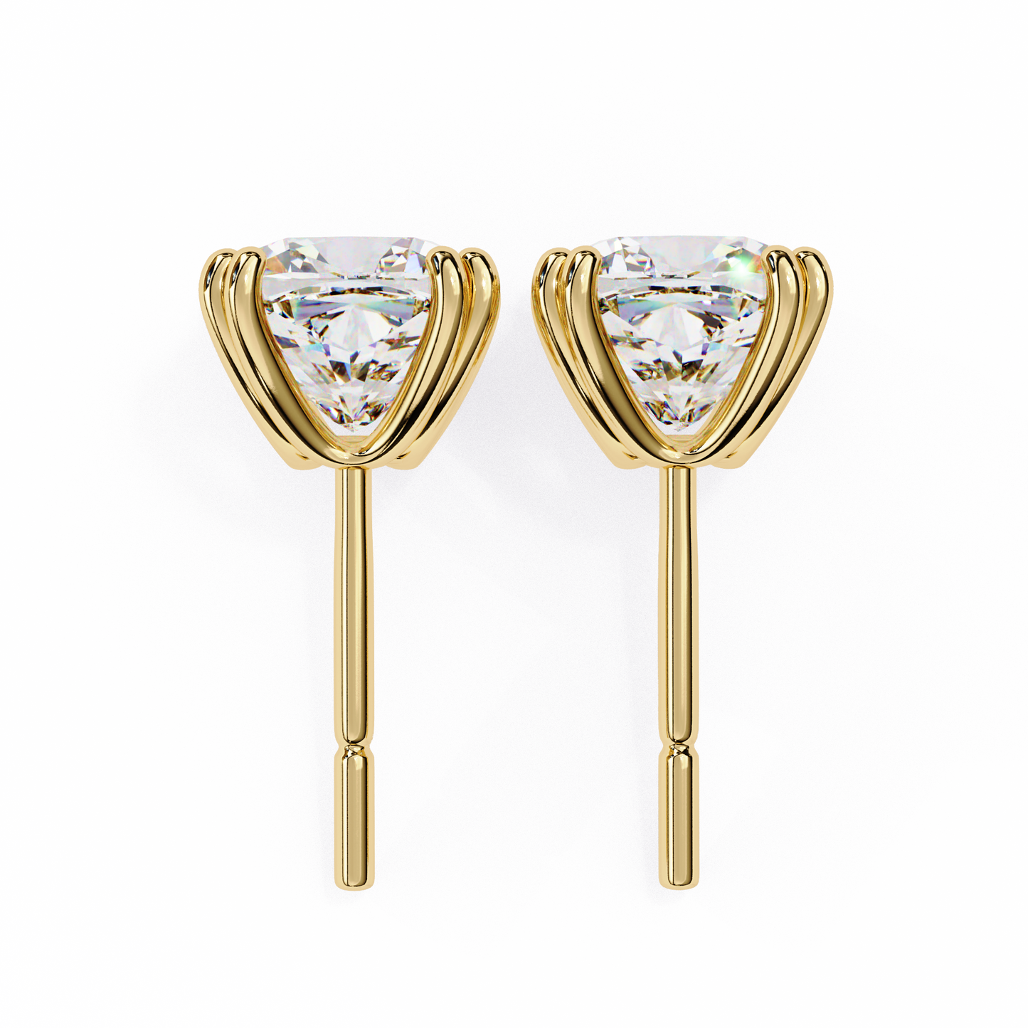 Timeless 2.24ct Cushion‑Cut Lab Diamond Stud Earrings – Romantic Pillow-Cut Elegance