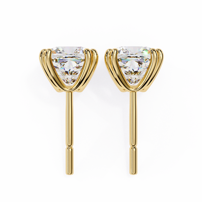 Timeless 2.24ct Cushion‑Cut Lab Diamond Stud Earrings – Romantic Pillow-Cut Elegance