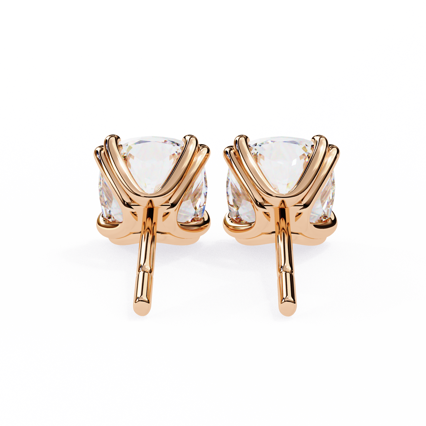 Timeless 2.24ct Cushion‑Cut Lab Diamond Stud Earrings – Romantic Pillow-Cut Elegance