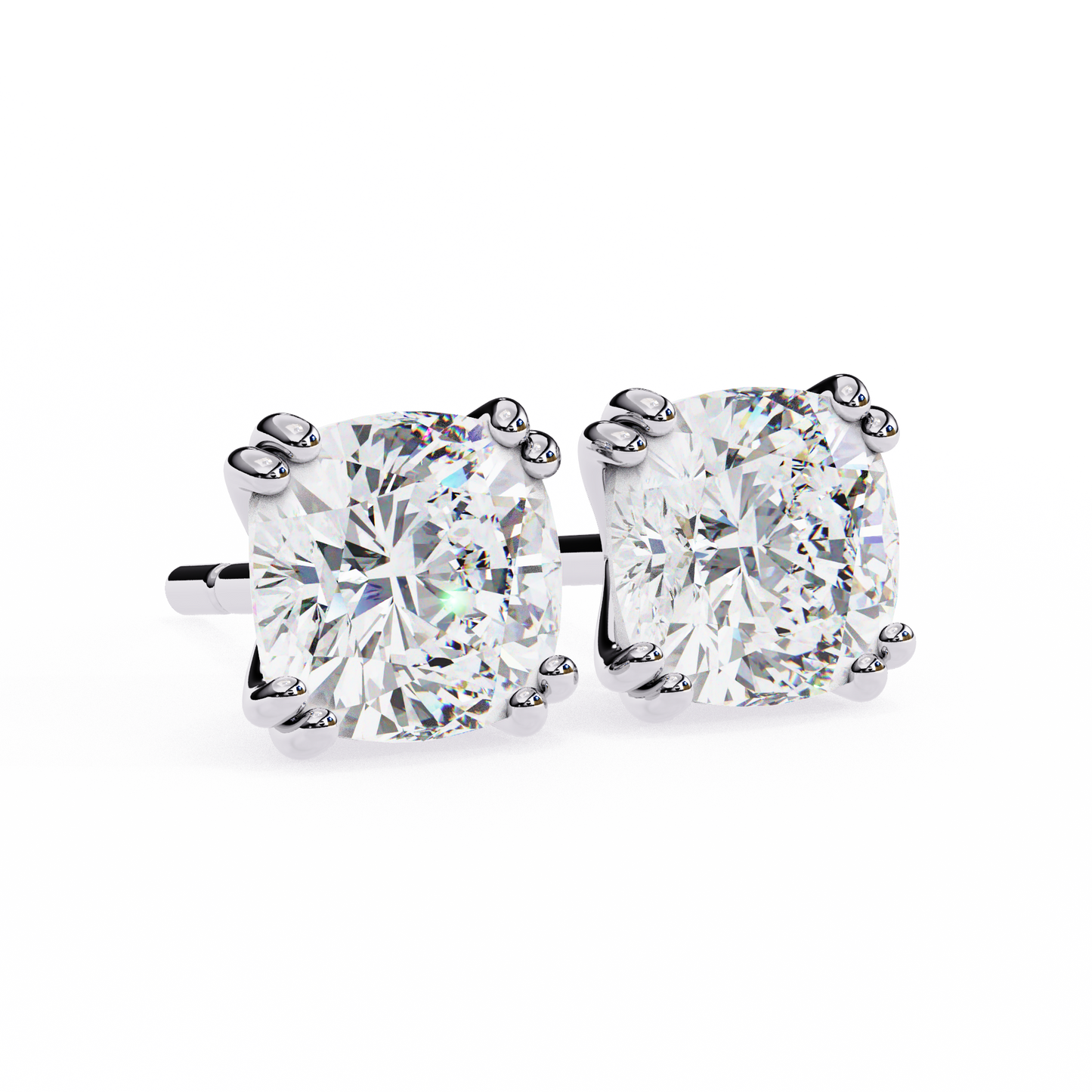 Timeless 2.24ct Cushion‑Cut Lab Diamond Stud Earrings – Romantic Pillow-Cut Elegance