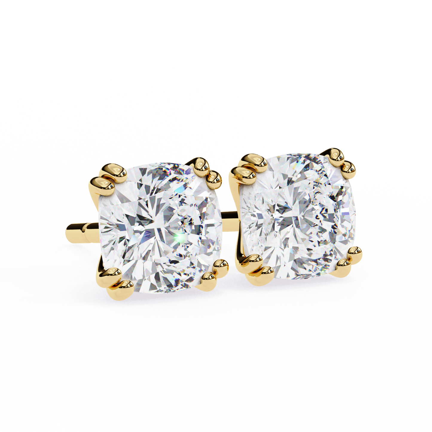 Timeless 2.24ct Cushion‑Cut Lab Diamond Stud Earrings – Romantic Pillow-Cut Elegance
