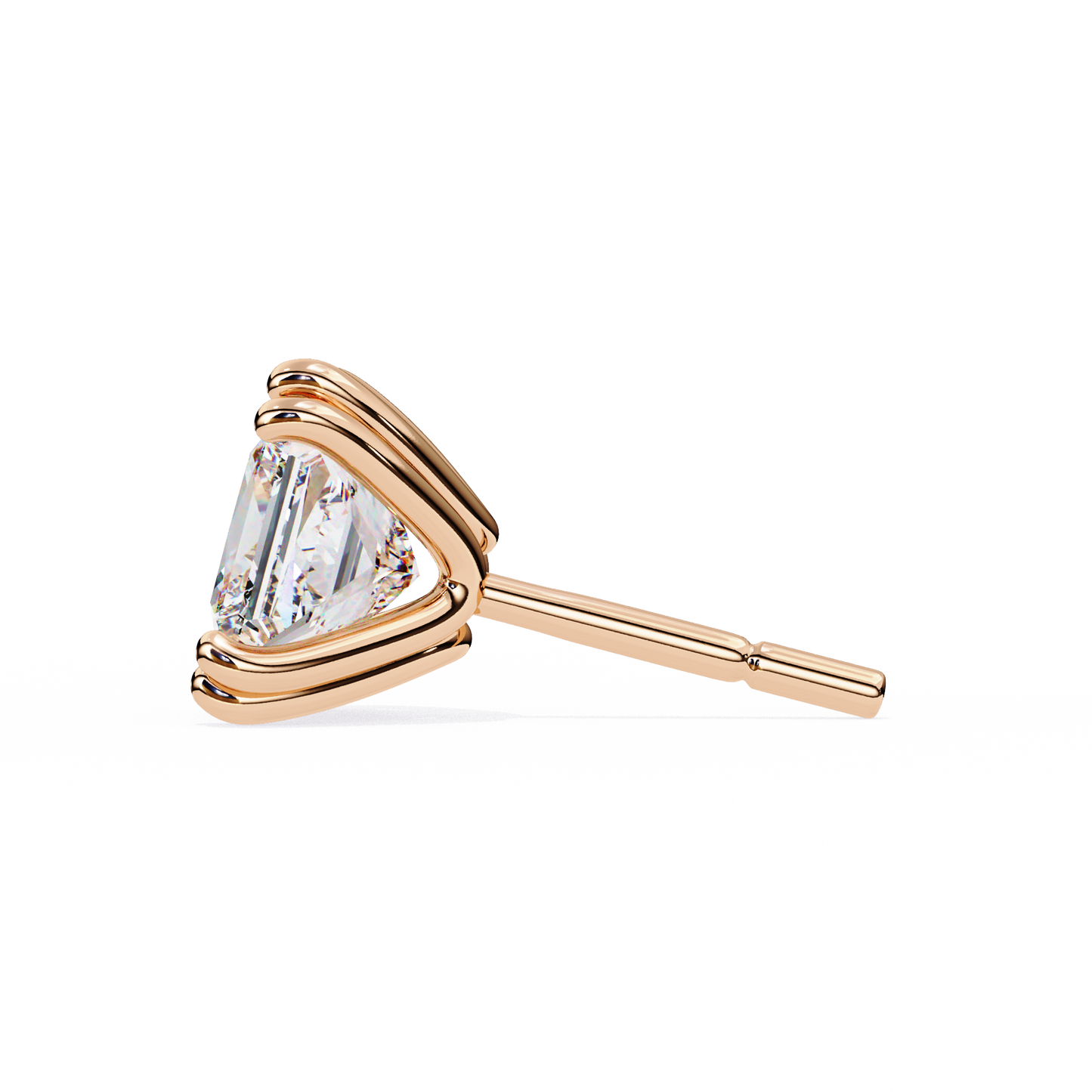 Luxury 3.04 ct Princess‑Cut Lab Diamond Stud Earrings – Guardian‑Back, Ethical Elegance