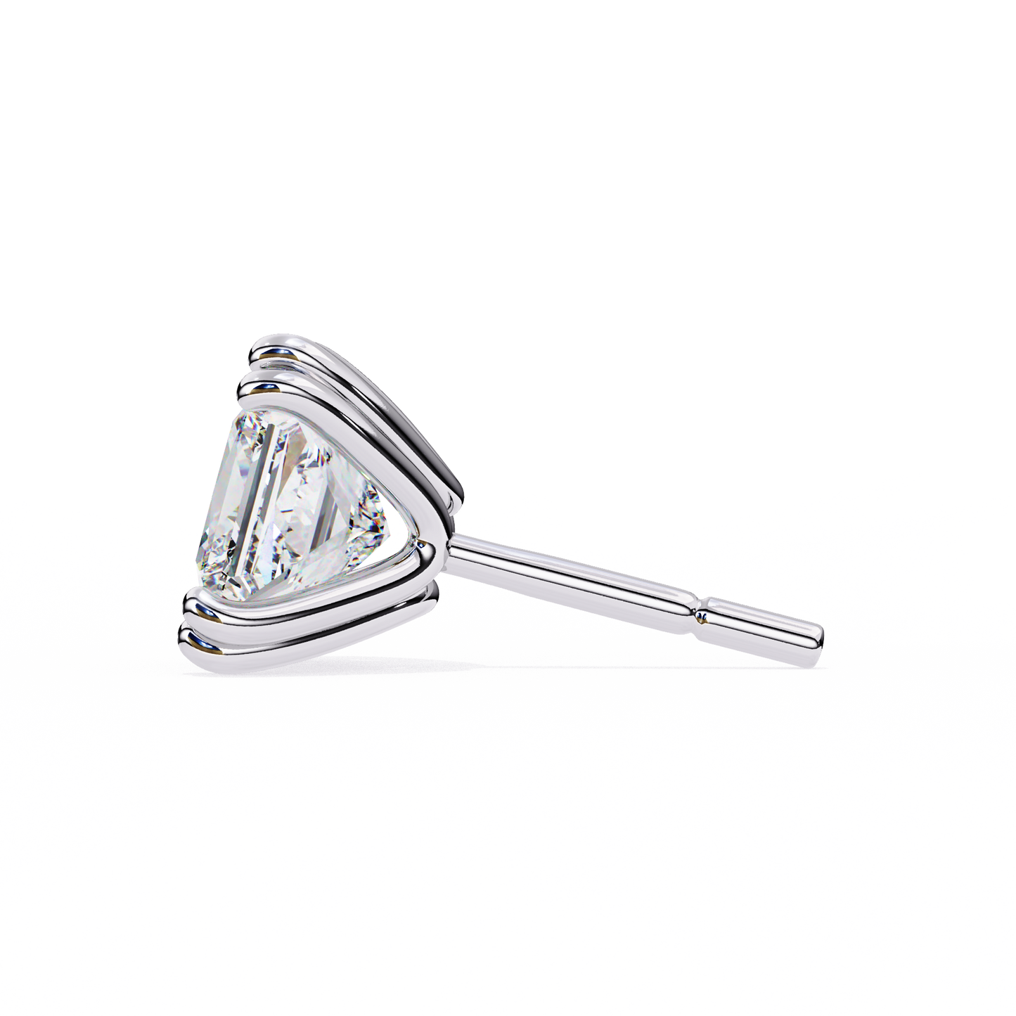 Luxury 3.04 ct Princess‑Cut Lab Diamond Stud Earrings – Guardian‑Back, Ethical Elegance