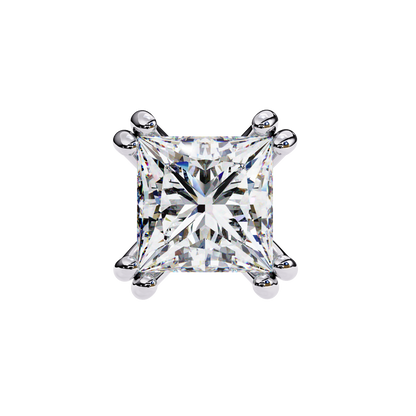 Luxury 3.04 ct Princess‑Cut Lab Diamond Stud Earrings – Guardian‑Back, Ethical Elegance