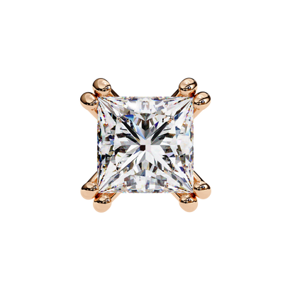 Luxury 3.04 ct Princess‑Cut Lab Diamond Stud Earrings – Guardian‑Back, Ethical Elegance
