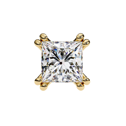 Luxury 3.04 ct Princess‑Cut Lab Diamond Stud Earrings – Guardian‑Back, Ethical Elegance