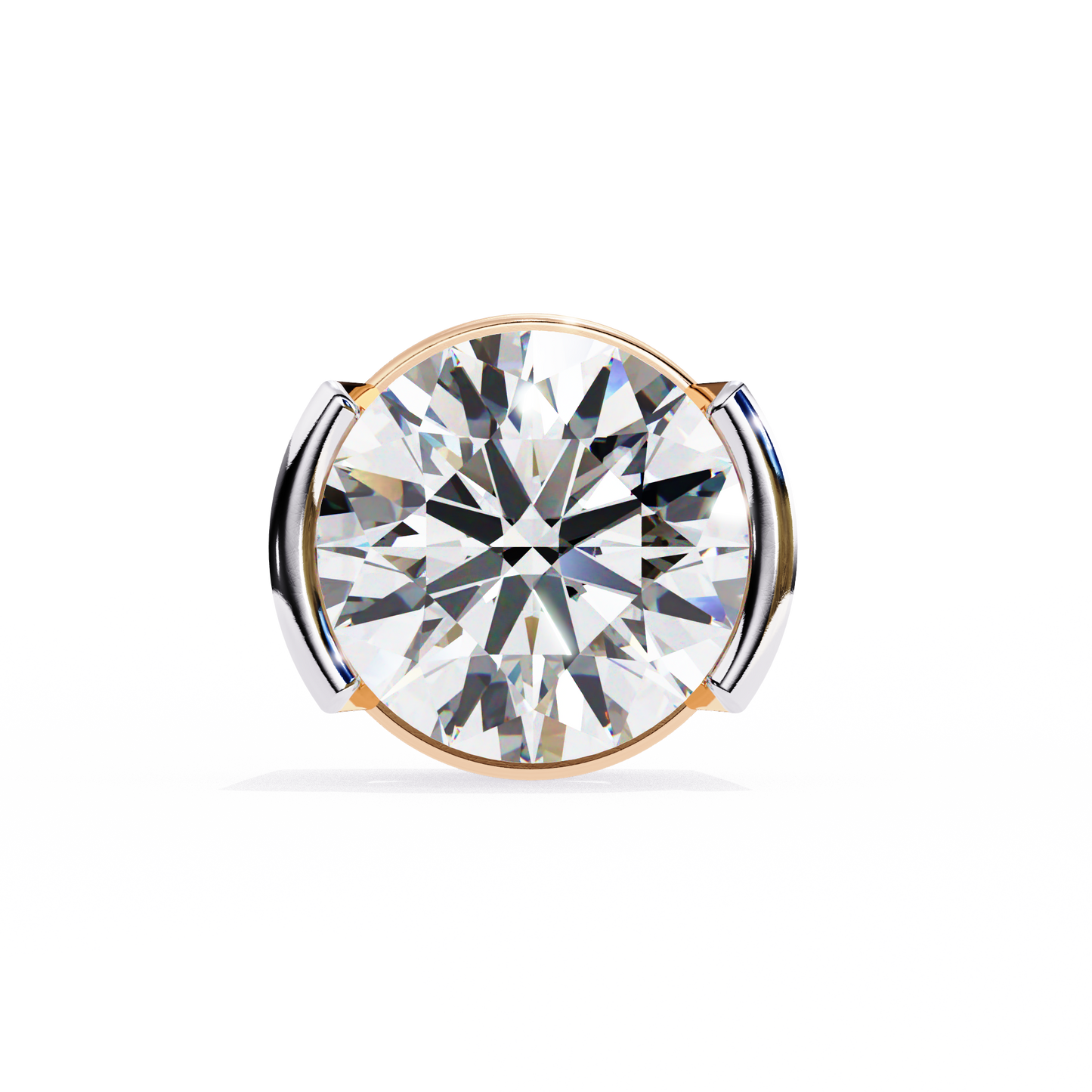 2.57 ct Round Lab‑Grown Diamond Studs – Minimalist Sculptural Form