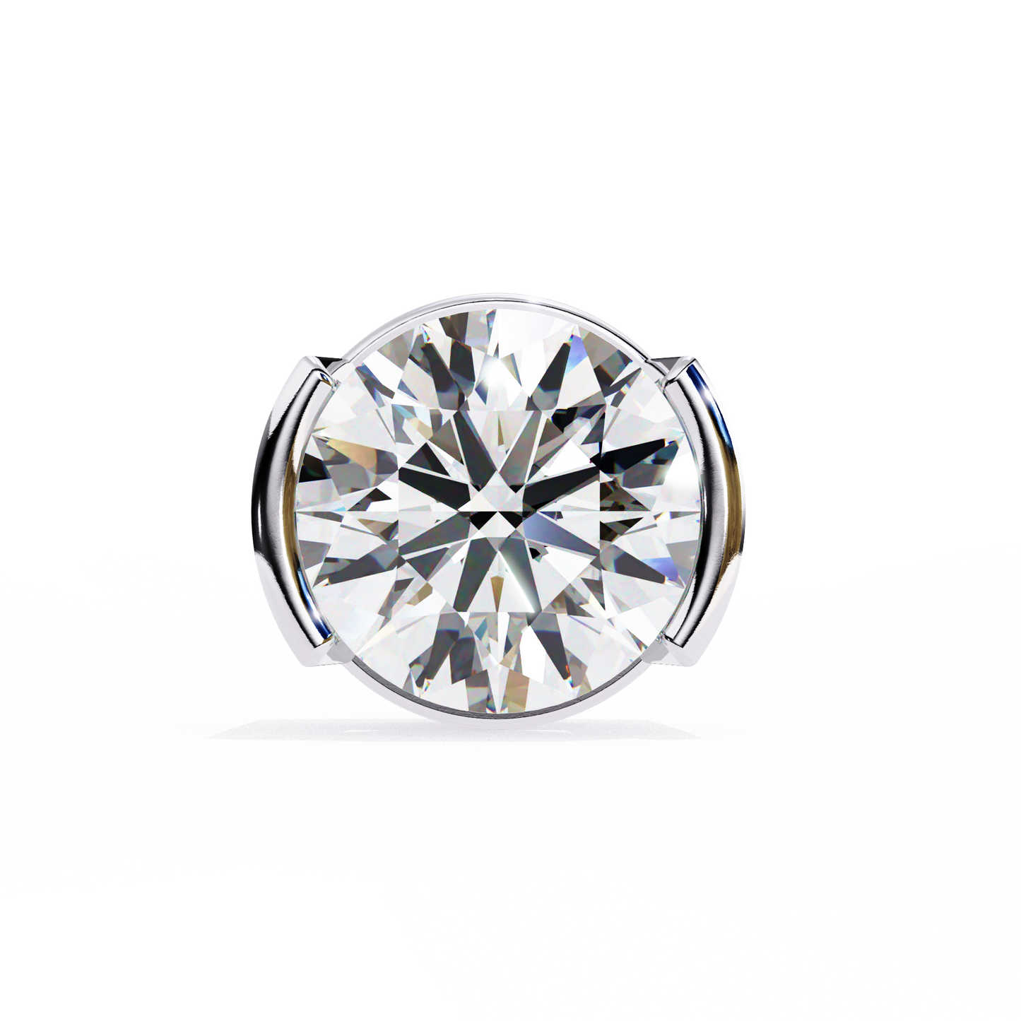 2.57 ct Round Lab‑Grown Diamond Studs – Minimalist Sculptural Form