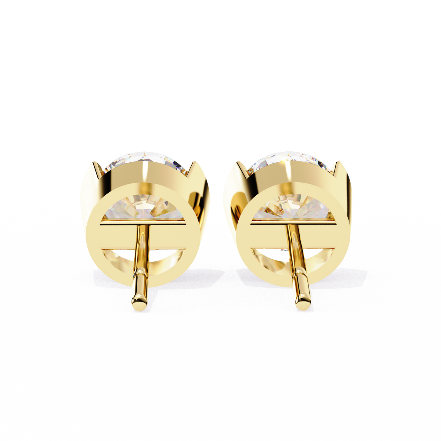 2.57 ct Round Lab‑Grown Diamond Studs – Minimalist Sculptural Form