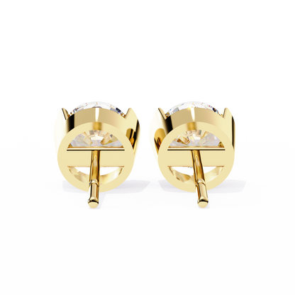2.57 ct Round Lab‑Grown Diamond Studs – Minimalist Sculptural Form