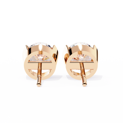 2.57 ct Round Lab‑Grown Diamond Studs – Minimalist Sculptural Form