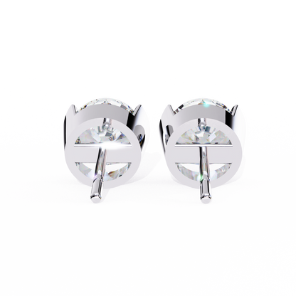 2.57 ct Round Lab‑Grown Diamond Studs – Minimalist Sculptural Form