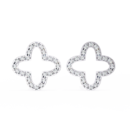 0.24 ct Minimalist Lab-Grown Diamond Clover Stud Earrings –  Modern Charm