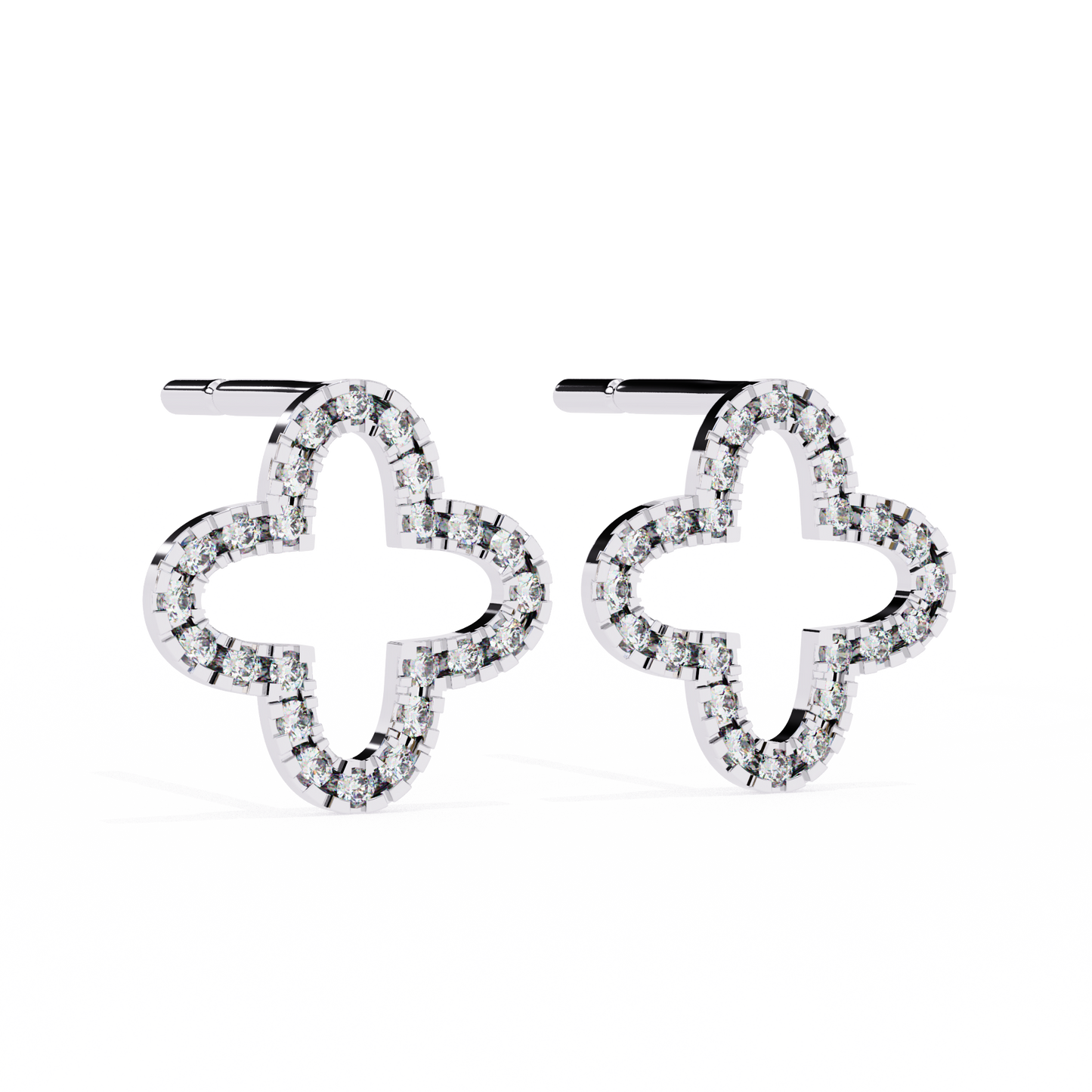 0.24 ct Minimalist Lab-Grown Diamond Clover Stud Earrings –  Modern Charm