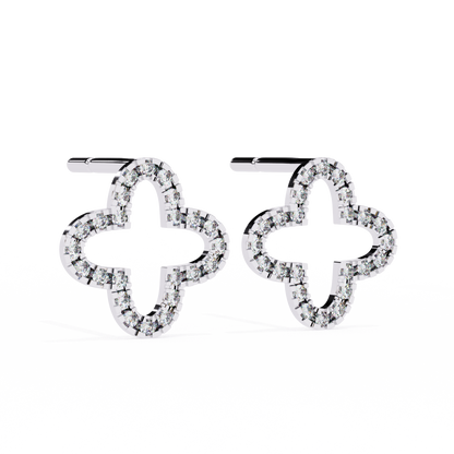 0.24 ct Minimalist Lab-Grown Diamond Clover Stud Earrings –  Modern Charm