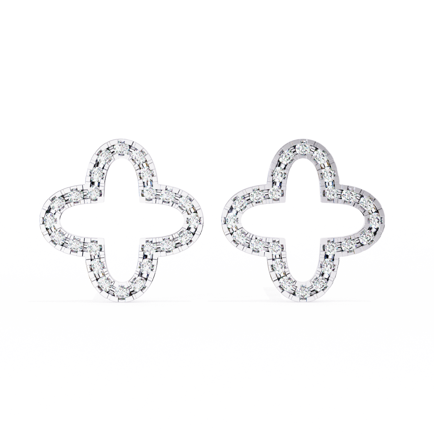 0.24 ct Minimalist Lab-Grown Diamond Clover Stud Earrings –  Modern Charm