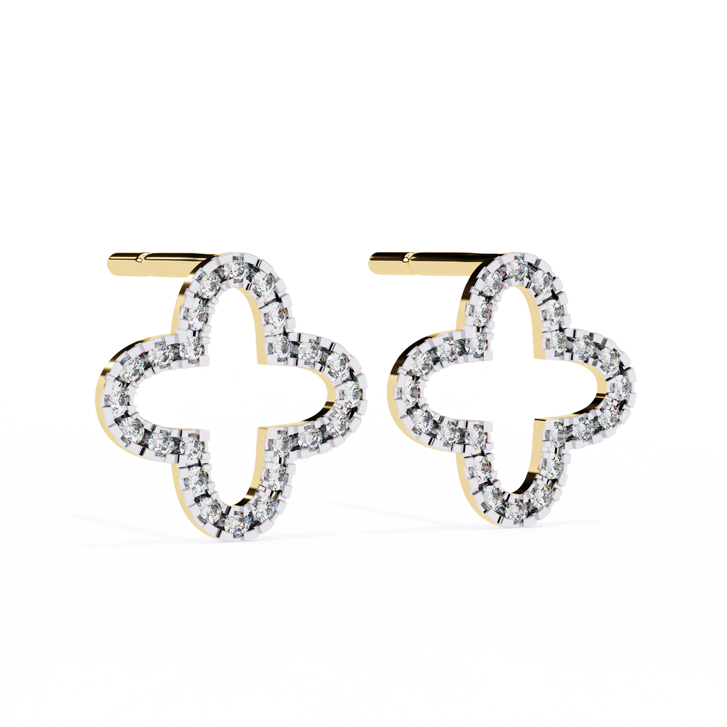 0.24 ct Minimalist Lab-Grown Diamond Clover Stud Earrings –  Modern Charm