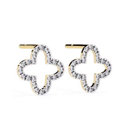 0.24 ct Minimalist Lab-Grown Diamond Clover Stud Earrings –  Modern Charm