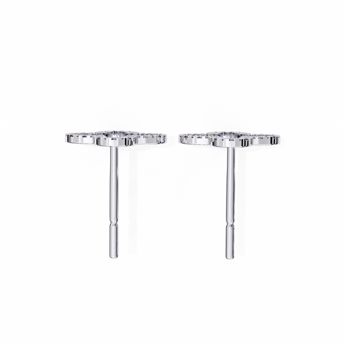 0.24 ct Minimalist Lab-Grown Diamond Clover Stud Earrings –  Modern Charm
