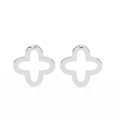 0.24 ct Minimalist Lab-Grown Diamond Clover Stud Earrings –  Modern Charm