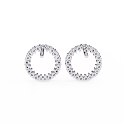 Delicate 0.30 ct Round Lab Diamond  Circular  Earrings –  Minimalist Aesthetic