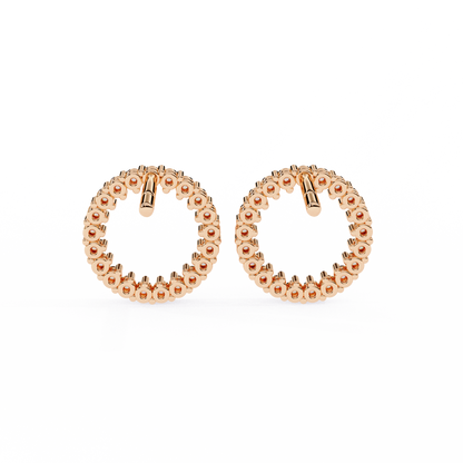Delicate 0.30 ct Round Lab Diamond  Circular  Earrings –  Minimalist Aesthetic