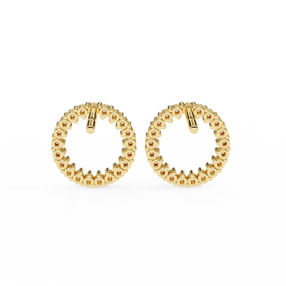 Delicate 0.30 ct Round Lab Diamond  Circular  Earrings –  Minimalist Aesthetic