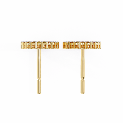 Delicate 0.30 ct Round Lab Diamond  Circular  Earrings –  Minimalist Aesthetic