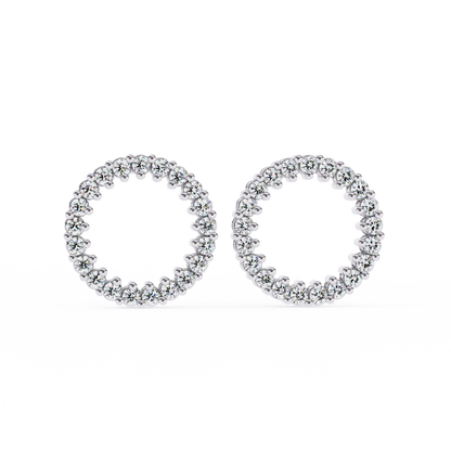 Delicate 0.30 ct Round Lab Diamond  Circular  Earrings –  Minimalist Aesthetic