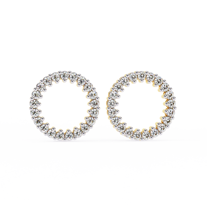 Delicate 0.30 ct Round Lab Diamond  Circular  Earrings –  Minimalist Aesthetic