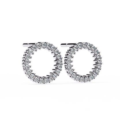 Delicate 0.30 ct Round Lab Diamond  Circular  Earrings –  Minimalist Aesthetic