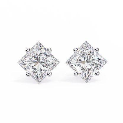 Princess Cut 2.5 Carat Lab Diamond Studs – Classic Elegance