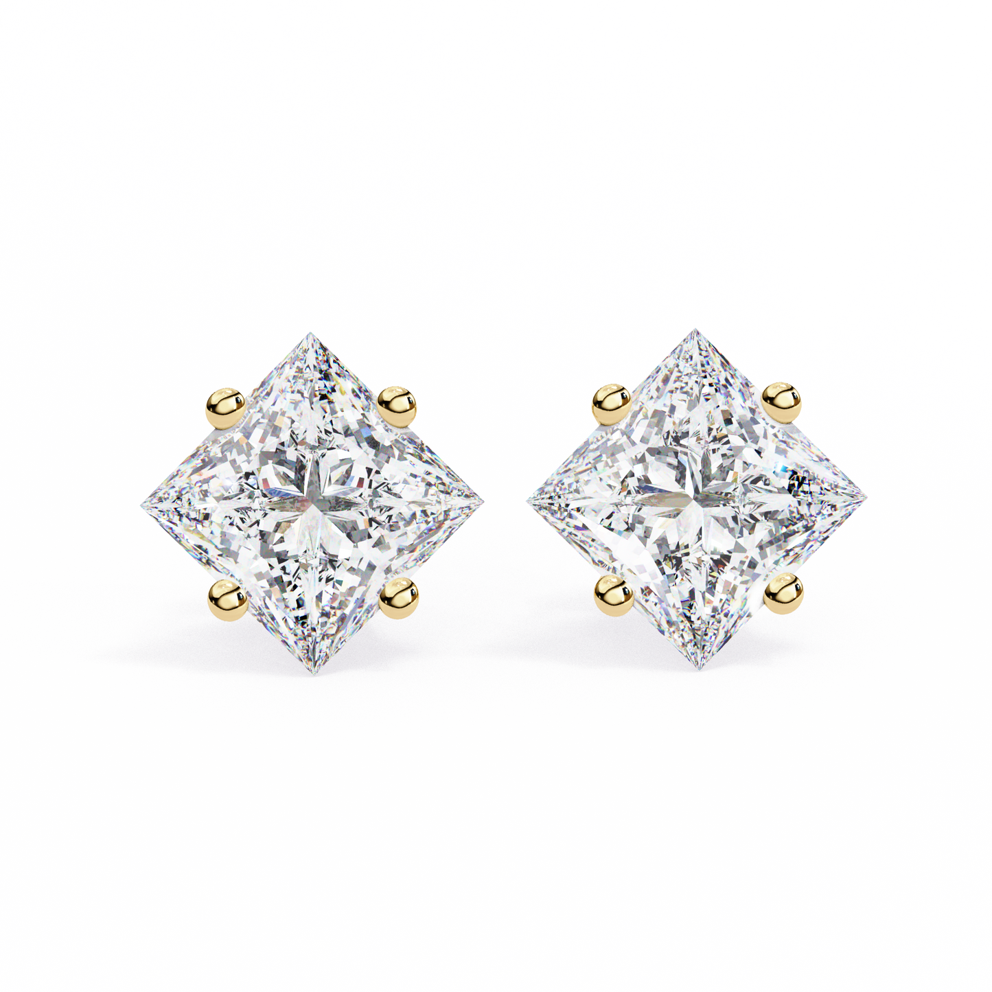 Princess Cut 2.5 Carat Lab Diamond Studs – Classic Elegance