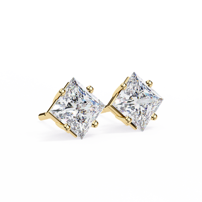 Princess Cut 2.5 Carat Lab Diamond Studs – Classic Elegance