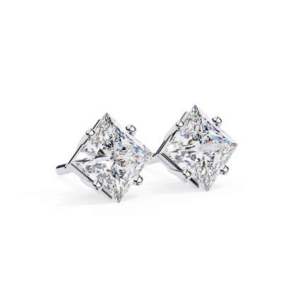 Princess Cut 2.5 Carat Lab Diamond Studs – Classic Elegance