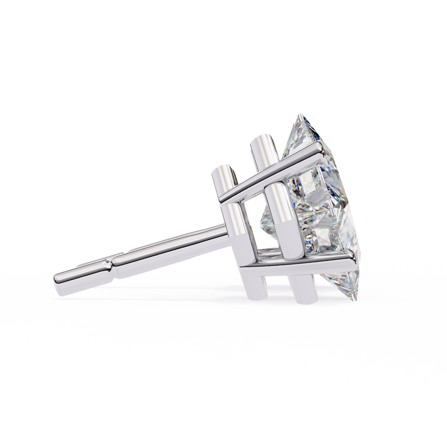 Princess Cut 2.5 Carat Lab Diamond Studs – Classic Elegance