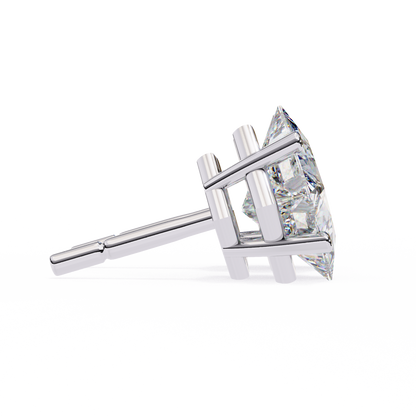 Princess Cut 2.5 Carat Lab Diamond Studs – Classic Elegance
