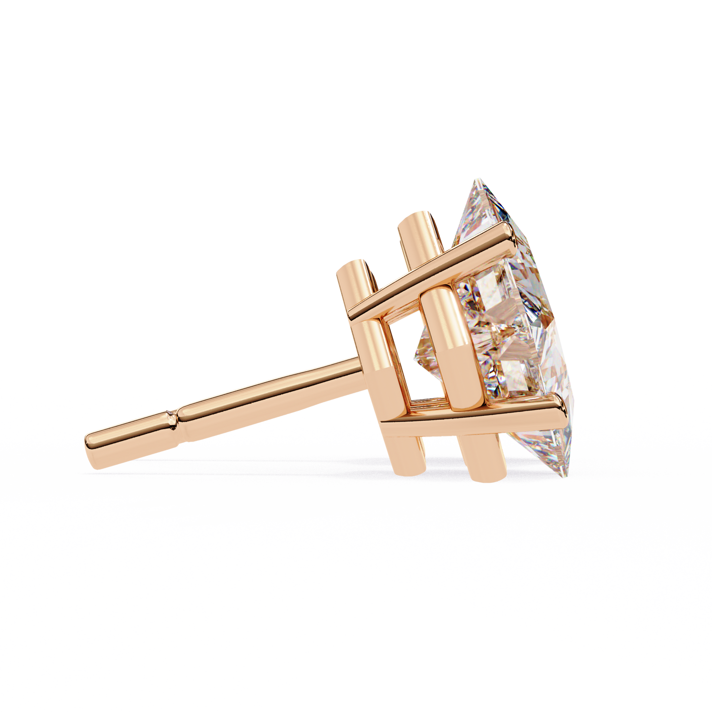 Princess Cut 2.5 Carat Lab Diamond Studs – Classic Elegance