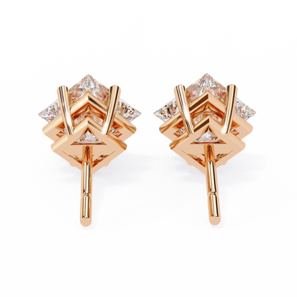 Princess Cut 2.5 Carat Lab Diamond Studs – Classic Elegance