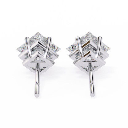 Princess Cut 2.5 Carat Lab Diamond Studs – Classic Elegance