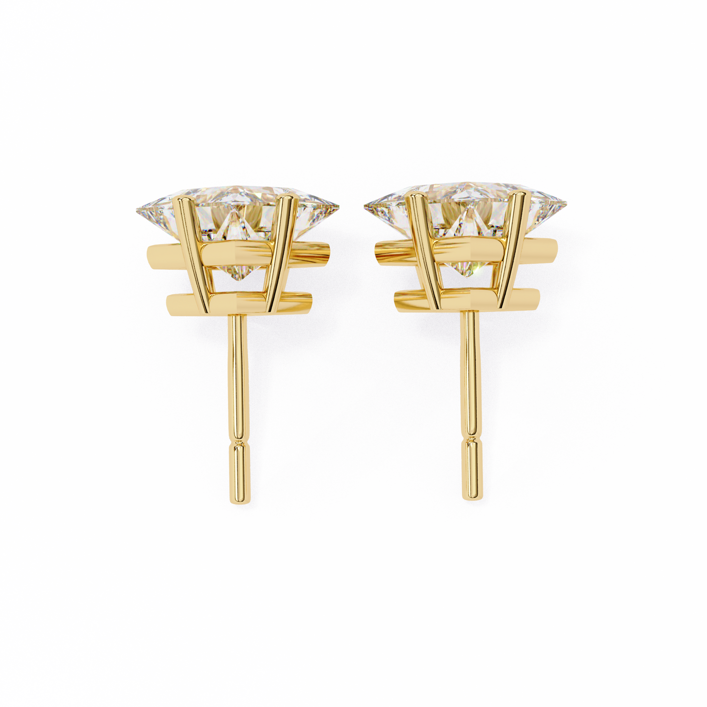 Princess Cut 2.5 Carat Lab Diamond Studs – Classic Elegance