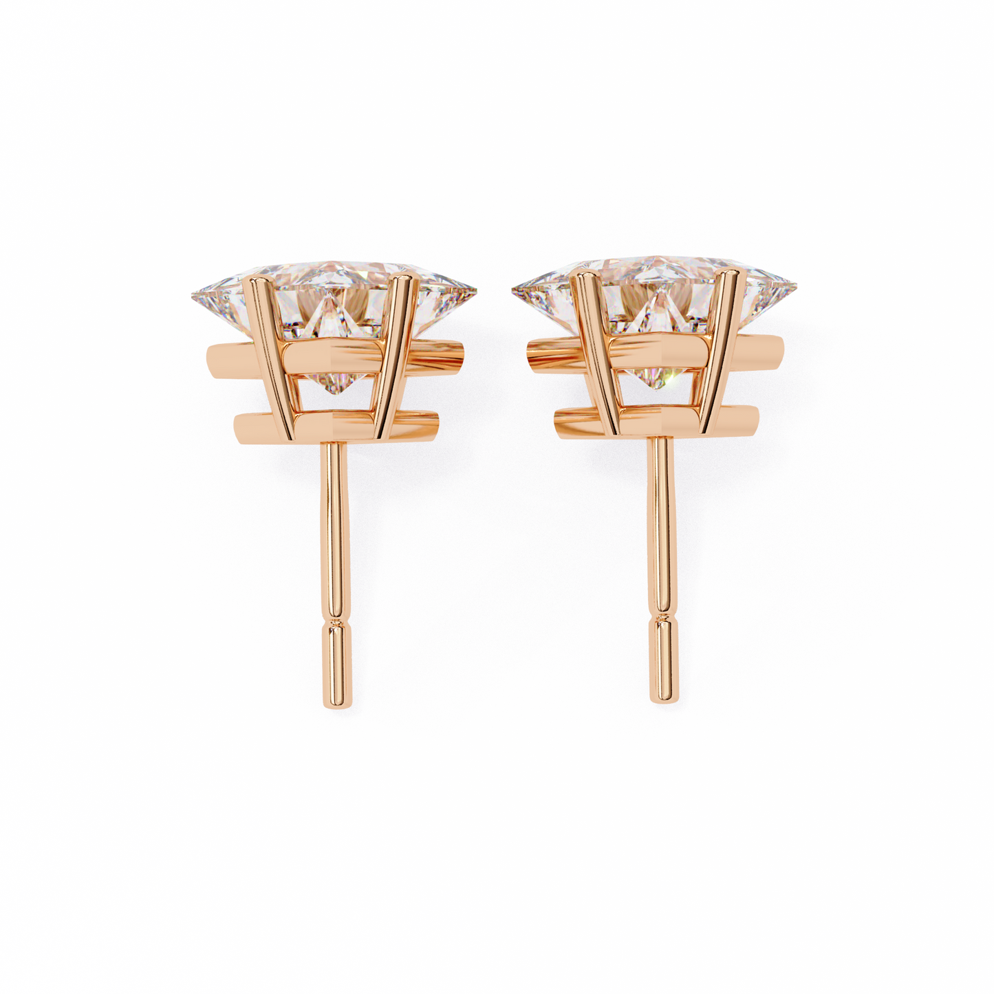 Princess Cut 2.5 Carat Lab Diamond Studs – Classic Elegance