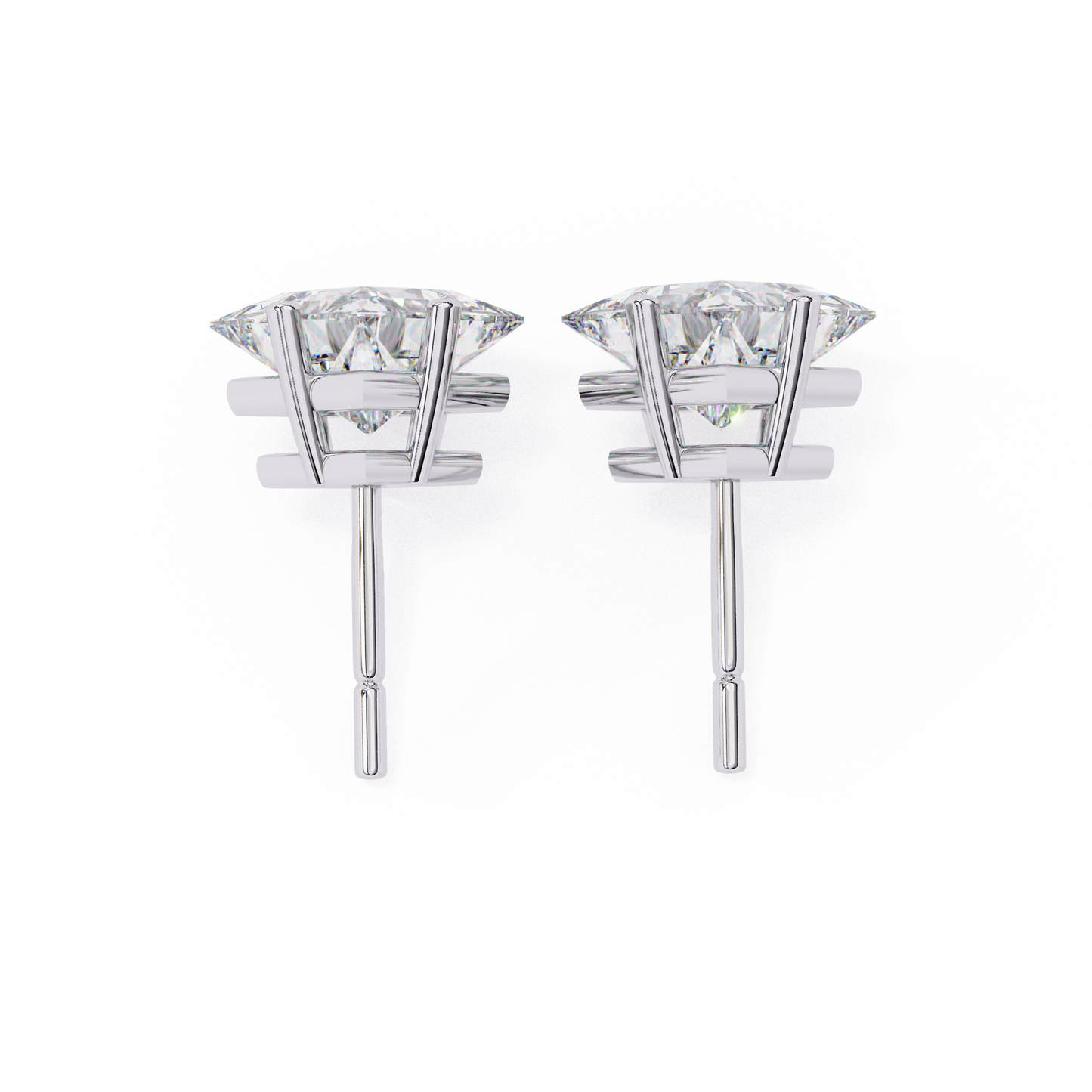 Princess Cut 2.5 Carat Lab Diamond Studs – Classic Elegance