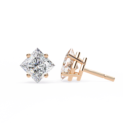 Princess Cut 2.5 Carat Lab Diamond Studs – Classic Elegance