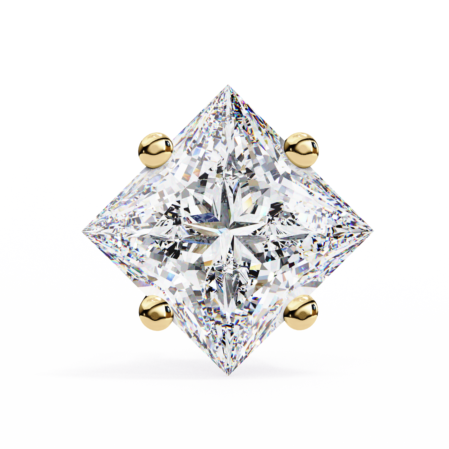 Princess Cut 2.5 Carat Lab Diamond Studs – Classic Elegance
