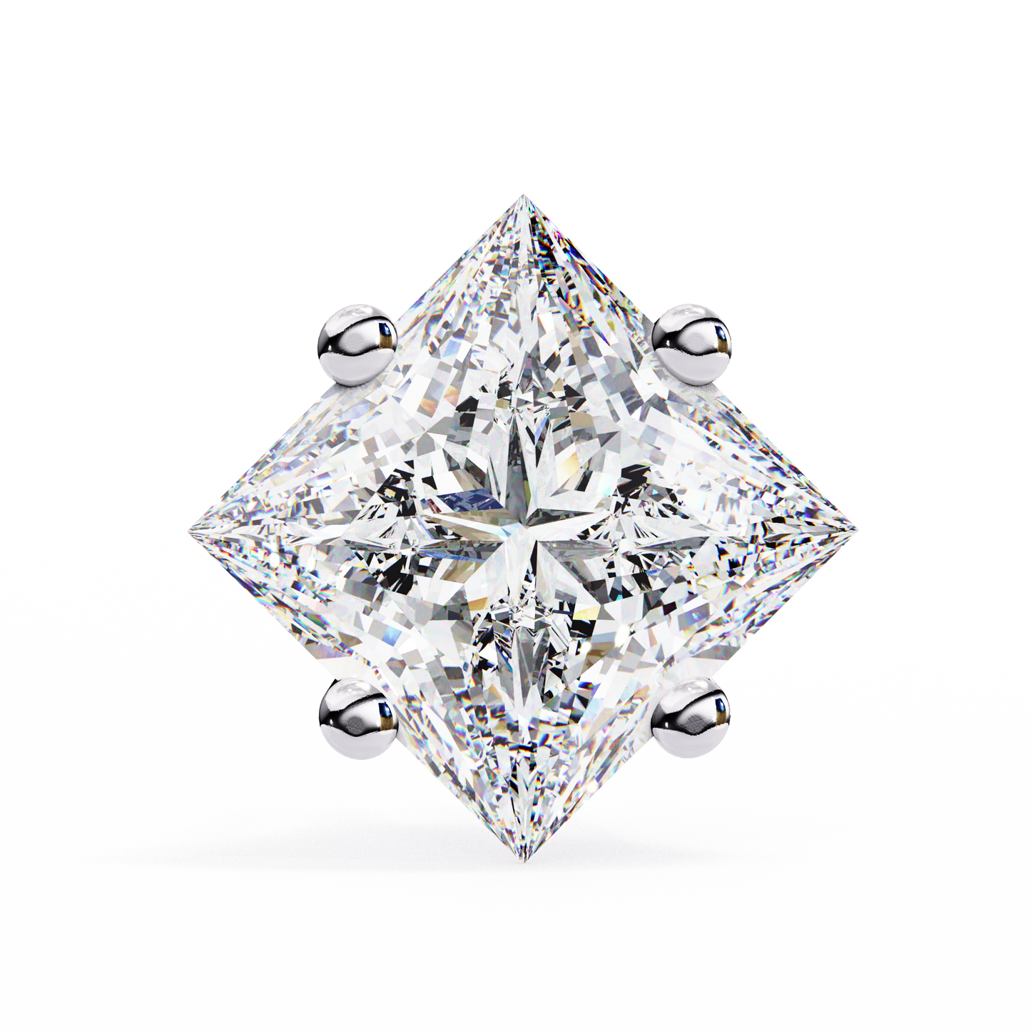 Princess Cut 2.5 Carat Lab Diamond Studs – Classic Elegance