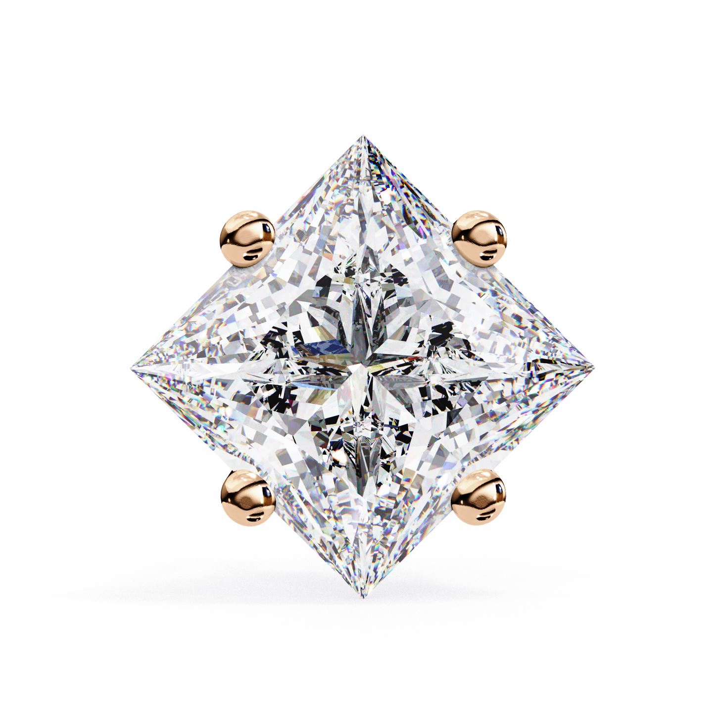 Princess Cut 2.5 Carat Lab Diamond Studs – Classic Elegance