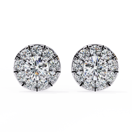 0.26 ct Eternity Halo Lab-Grown Diamond Stud Earrings